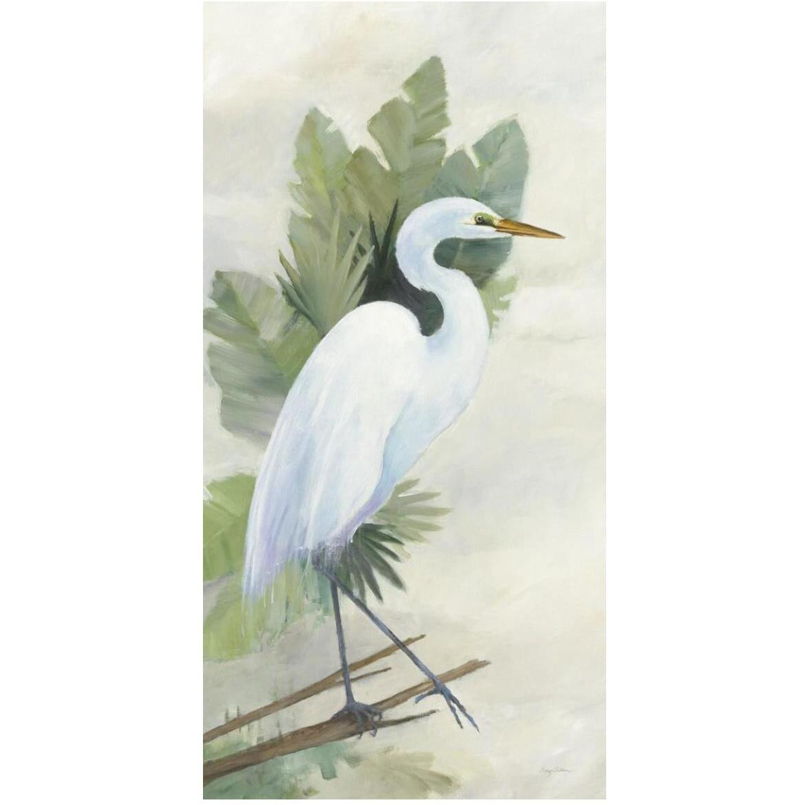 Standing Egret I Crop -Paper Art-26&quotx50"