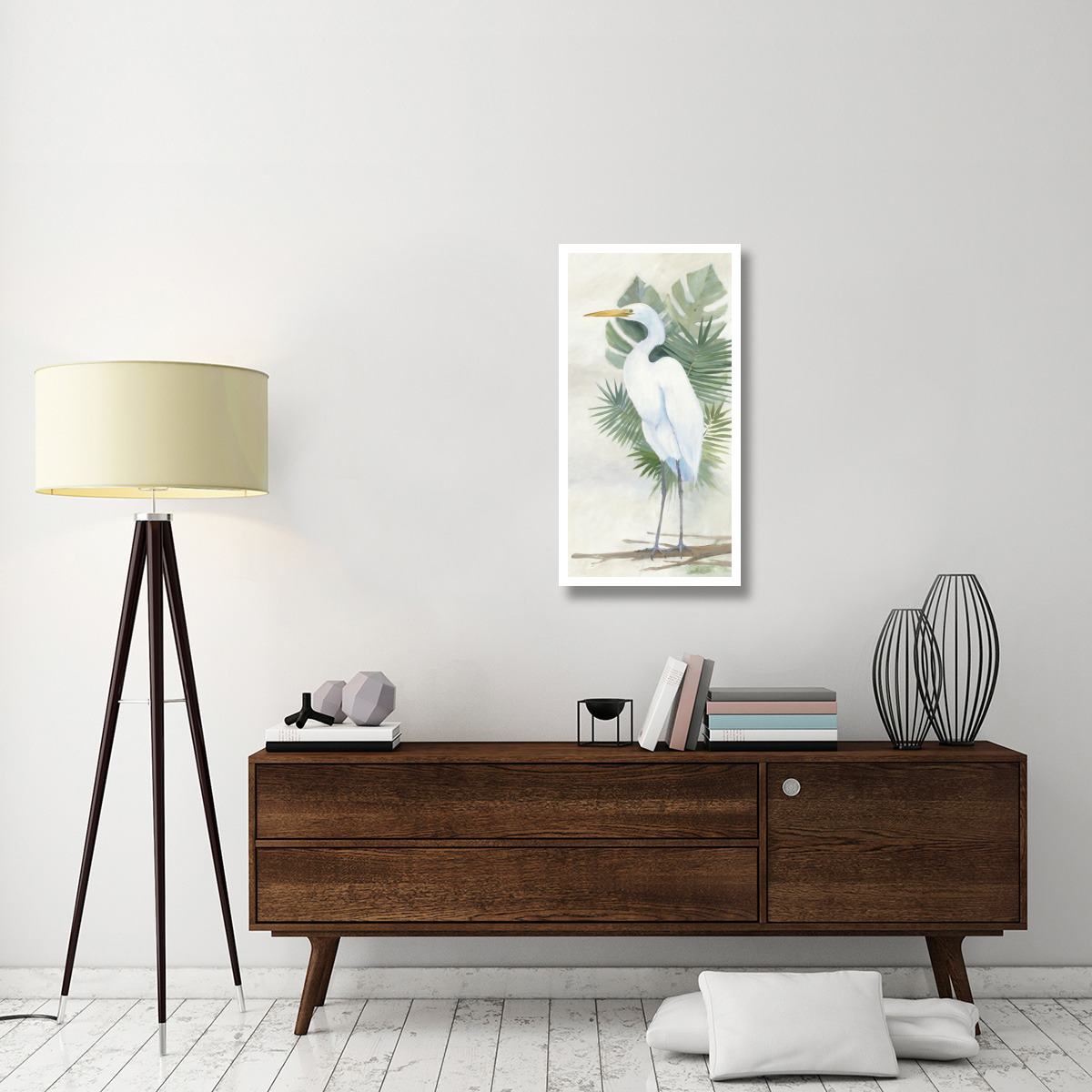 Standing Egret II Crop -Paper Art-20&quotx38"