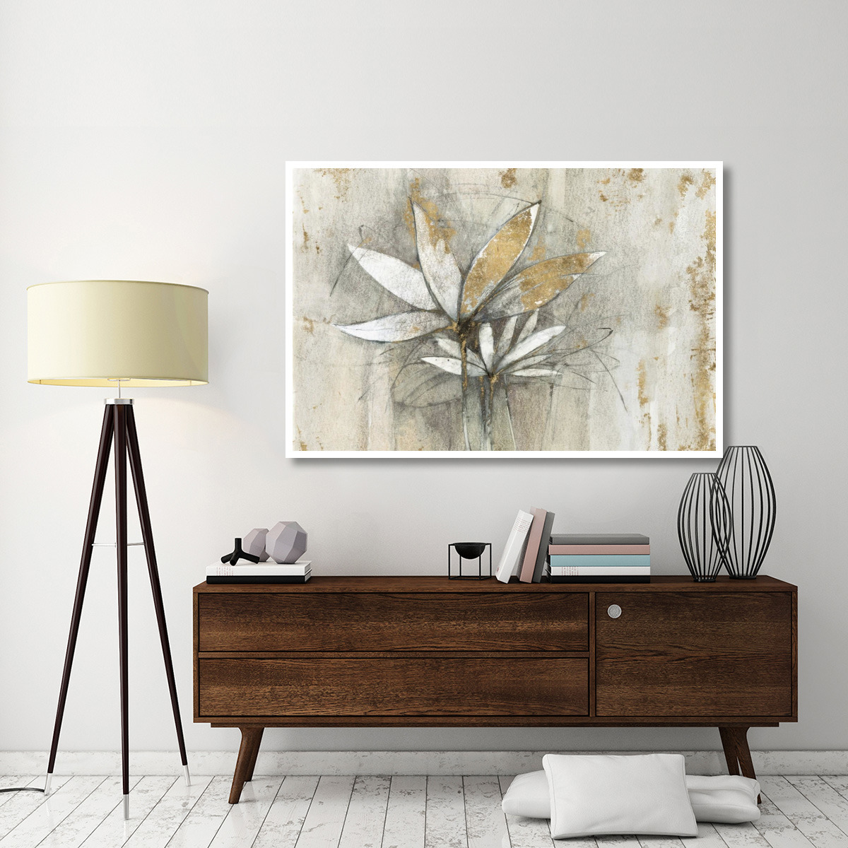 Windflowers Gold -Paper Art-62&quotx42"