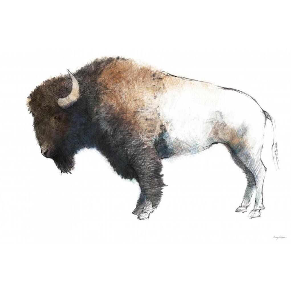 Colorful Bison Dark Brown -Paper Art-22&quotx18"