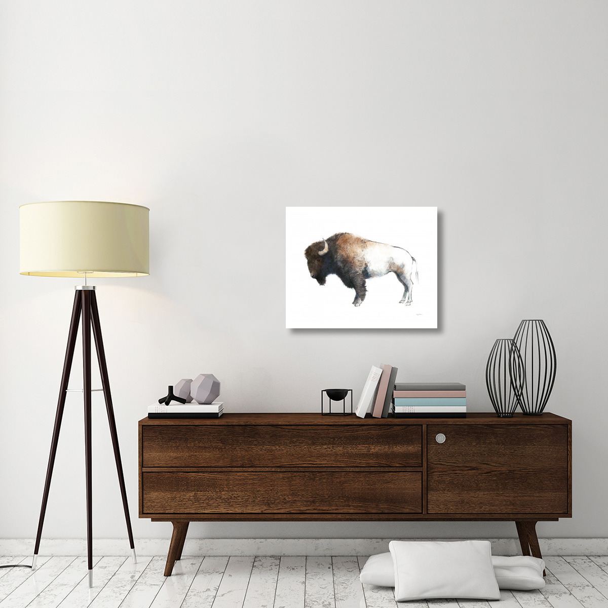 Colorful Bison Dark Brown -Paper Art-30&quotx24"