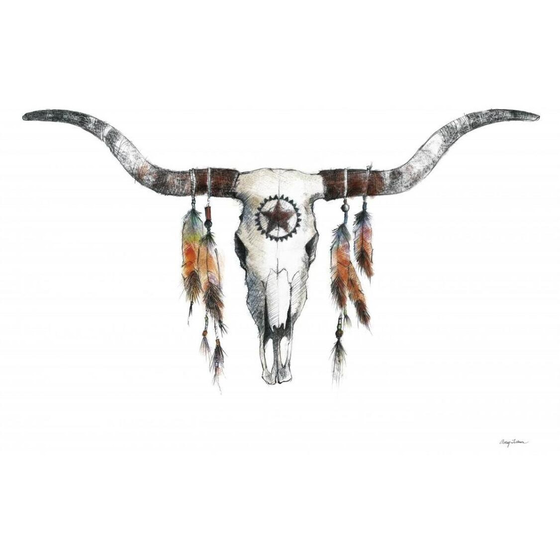 Longhorn -Paper Art-18&quotx14"