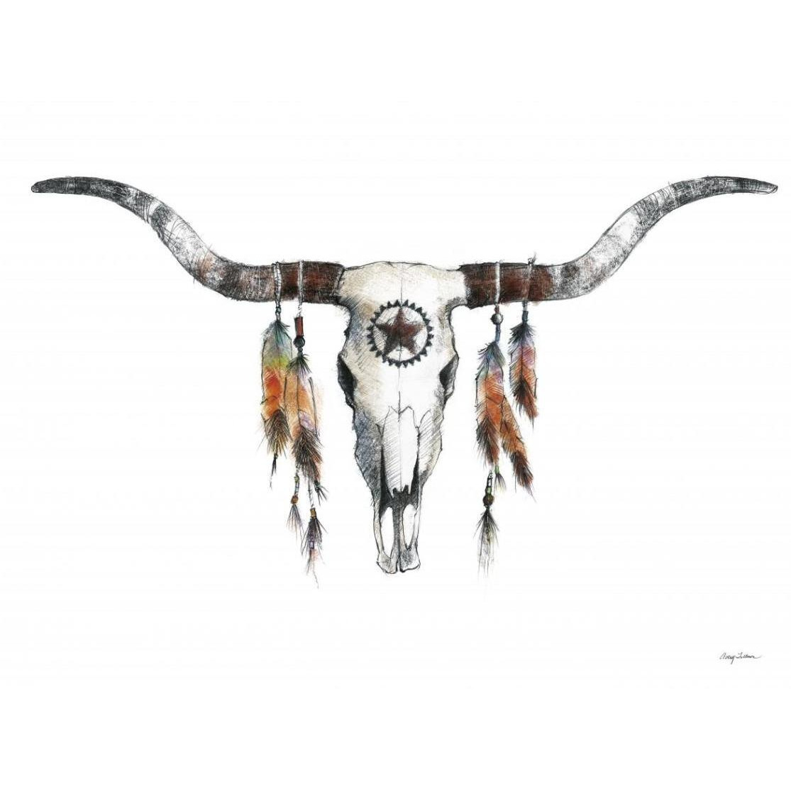 Longhorn -Paper Art-42&quotx32"