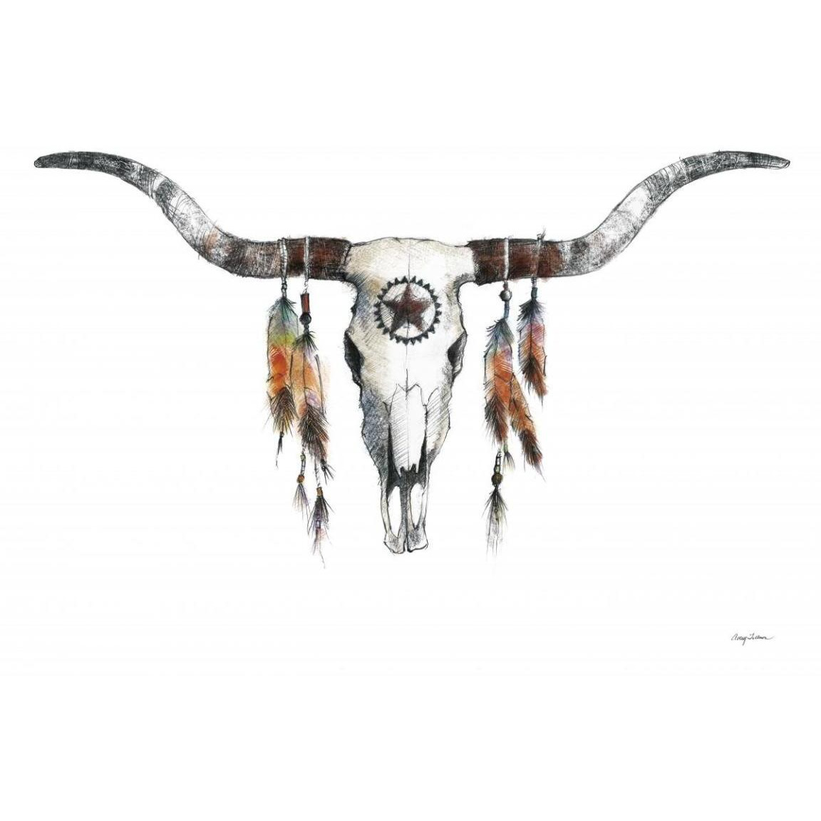 Longhorn -Paper Art-50&quotx38"