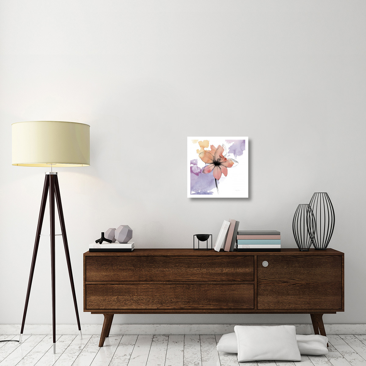 Watercolor Graphite Flower II -Paper Art-20&quotx20"