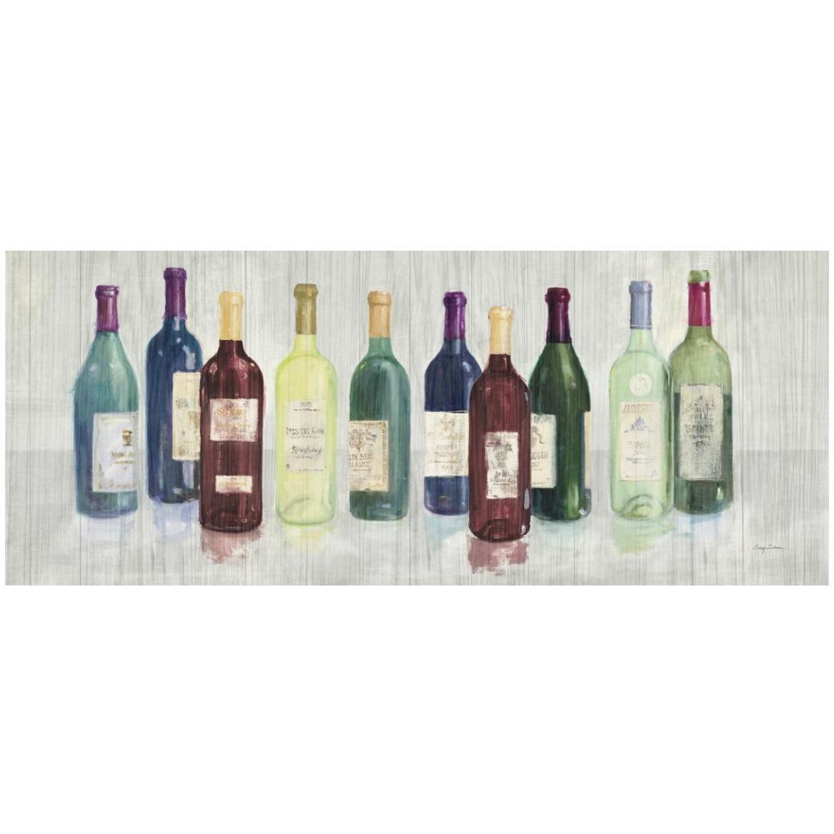 Keeping Good Company on Wood Red Wine -Paper Art-52&quotx22"