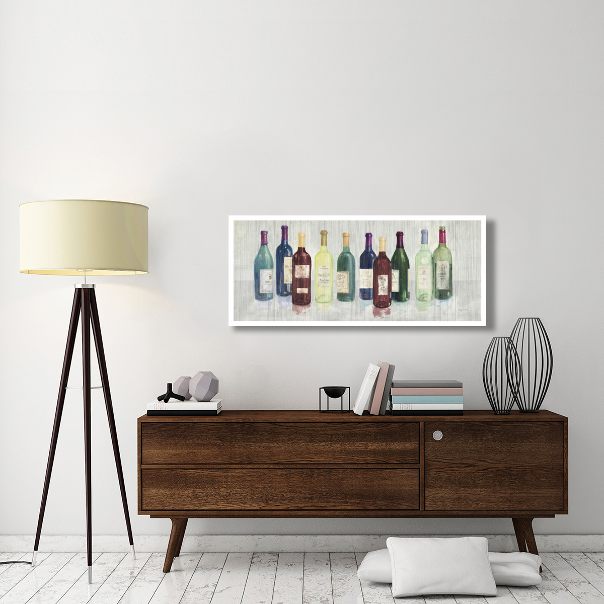 Keeping Good Company on Wood Red Wine -Paper Art-52&quotx22"