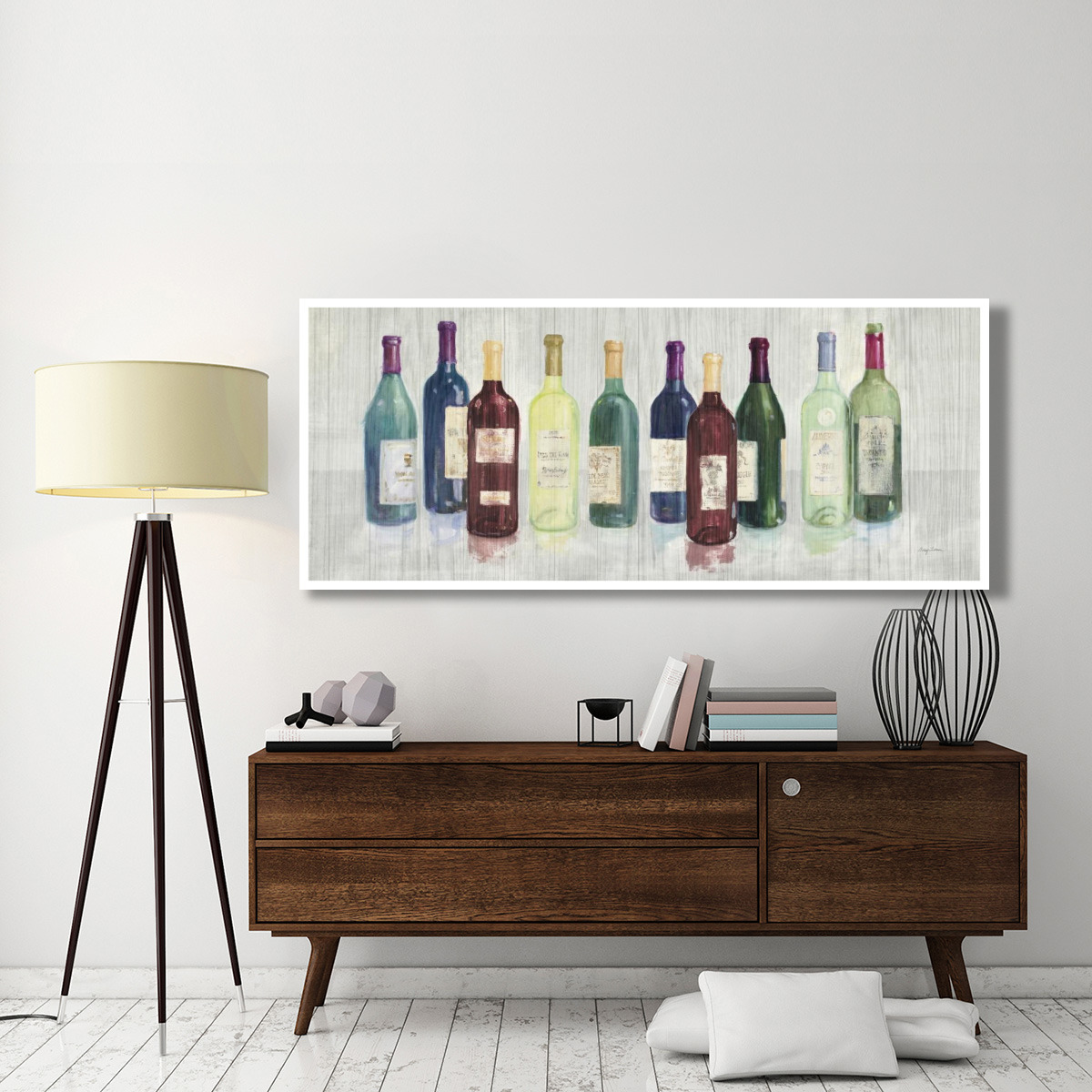 Keeping Good Company on Wood Red Wine -Paper Art-77&quotx32"