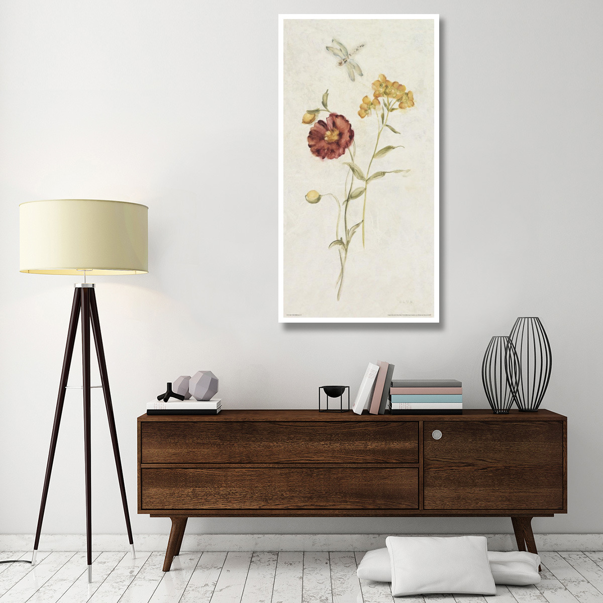 Wild Wallflowers IV -Paper Art-32&quotx62"