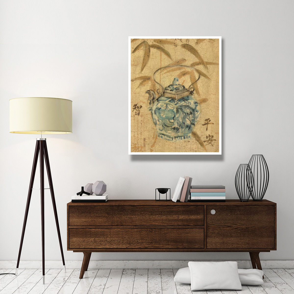 Asian Teapot II -Paper Art-38&quotx50"
