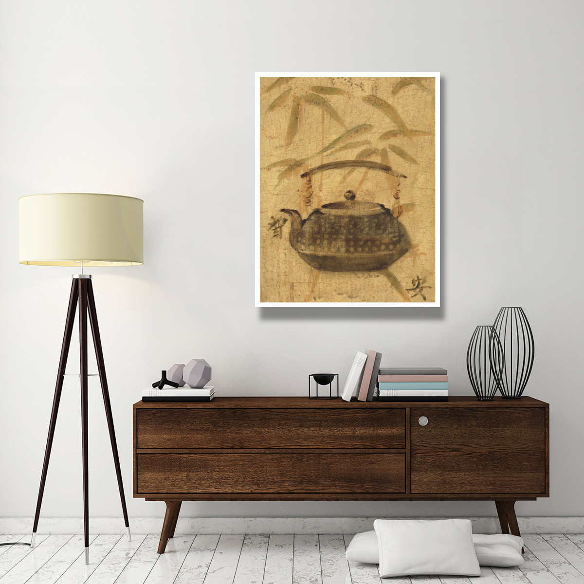Asian Teapot III -Paper Art-38&quotx50"