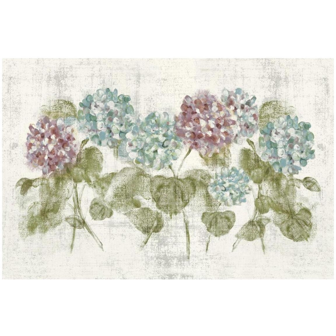 Vibrant Row of Hydrangea No Border -Paper Art-20&quotx14"