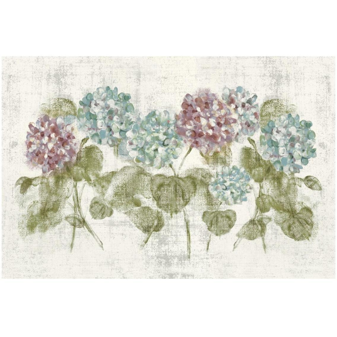 Vibrant Row of Hydrangea No Border -Paper Art-32&quotx22"