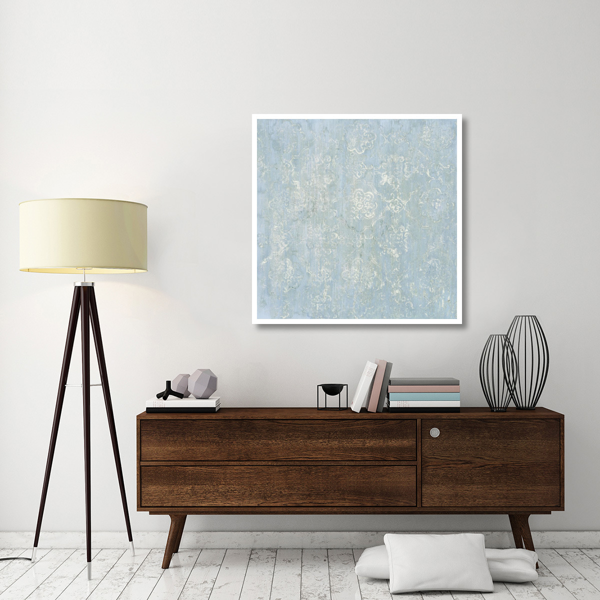 Narcissus Orchid Cool Pattern I Blue -Paper Art-42&quotx42"