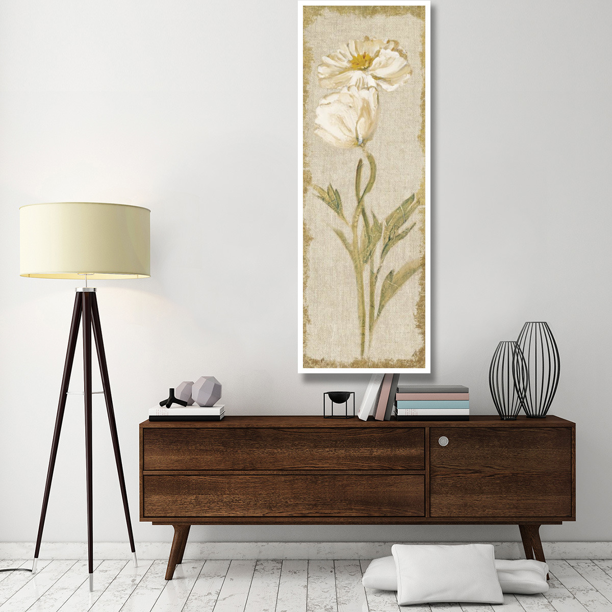 Cosmo Panel on White Vintage -Paper Art-26&quotx74"
