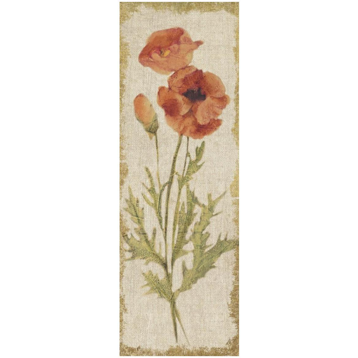 Poppy Panel on White Vintage -Paper Art-20&quotx56"
