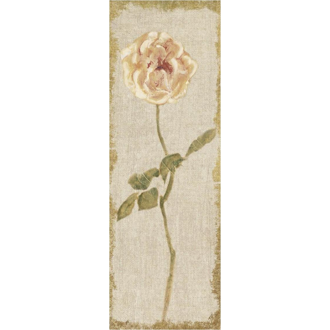 Pale Rose Panel on White Vintage -Paper Art-14&quotx38"