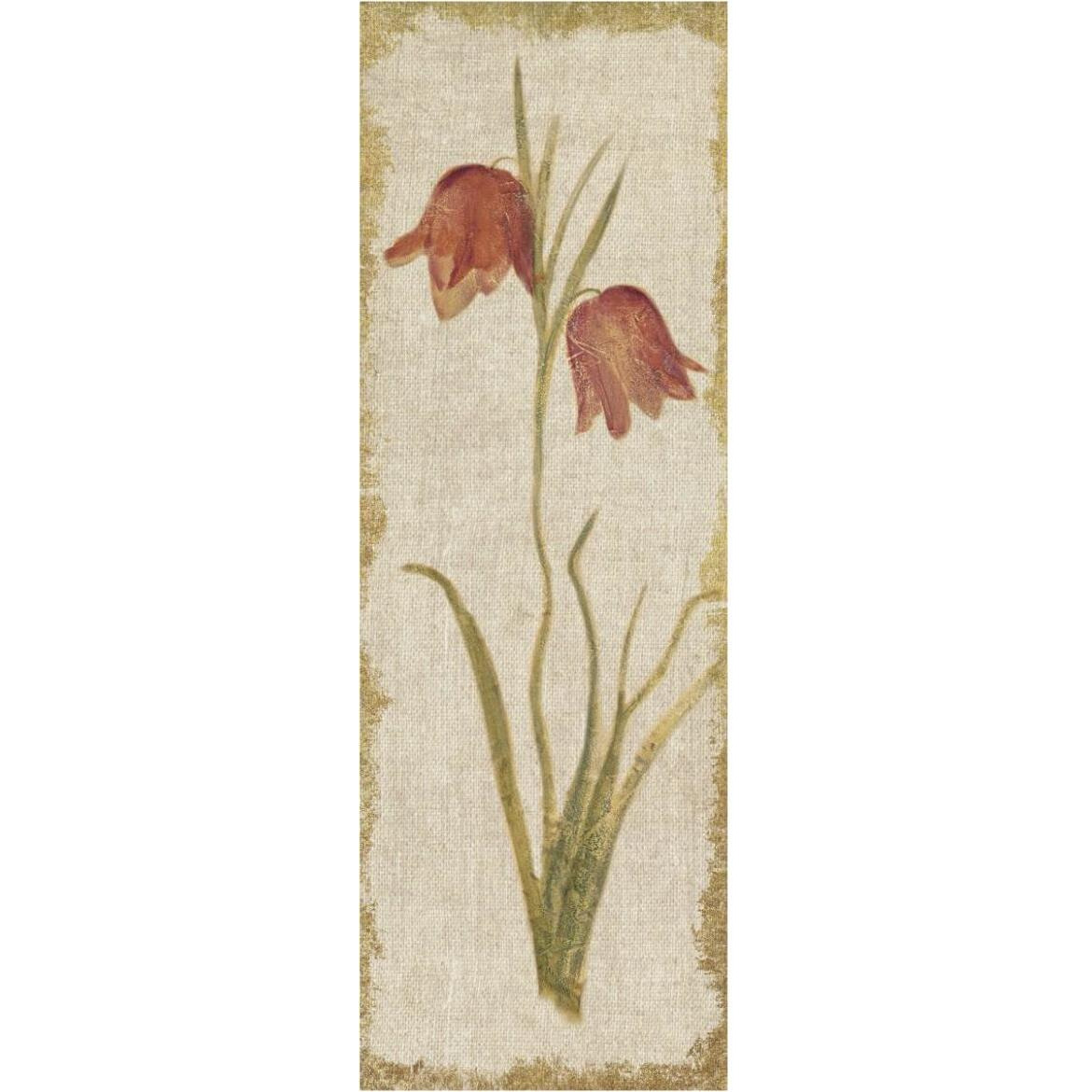 Red Tulip Panel on White Vintage -Paper Art-26&quotx74"