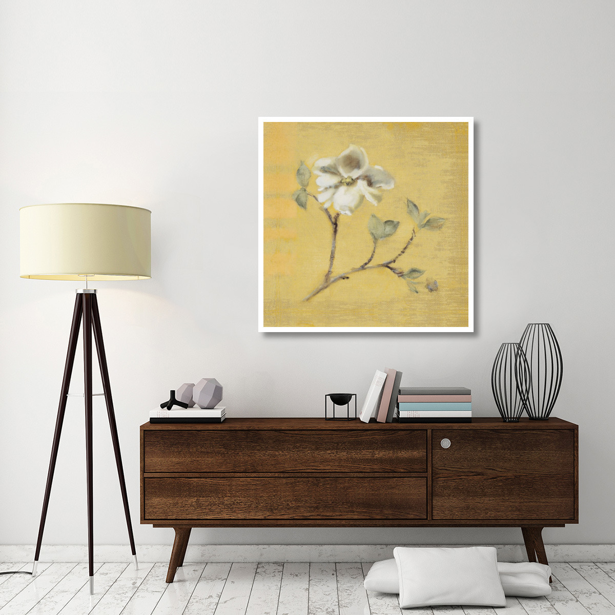 Dogwood Blossom on Gold -Paper Art-42&quotx42"