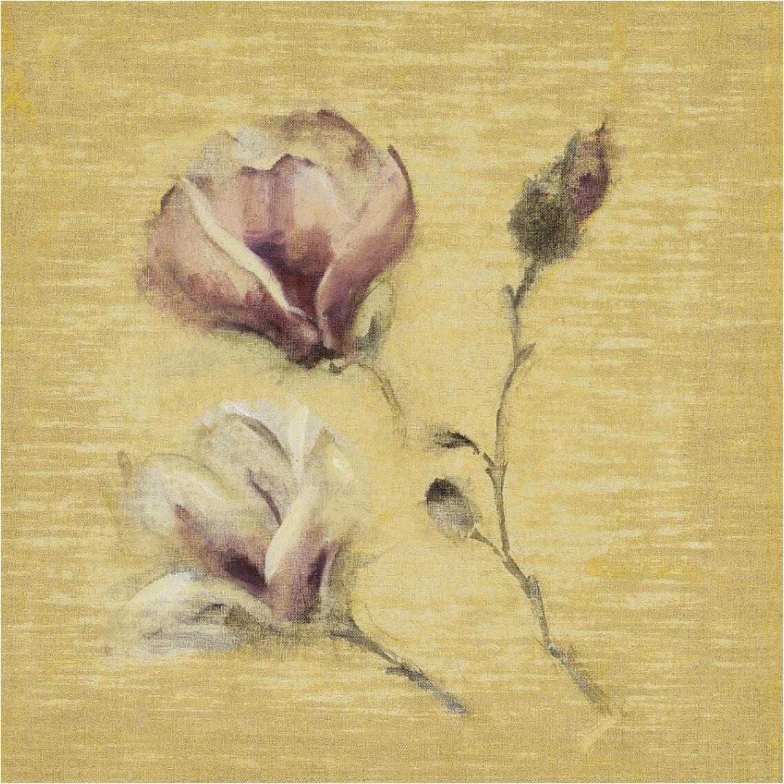 Magnolia Blossom on Gold -Paper Art-38&quotx38"