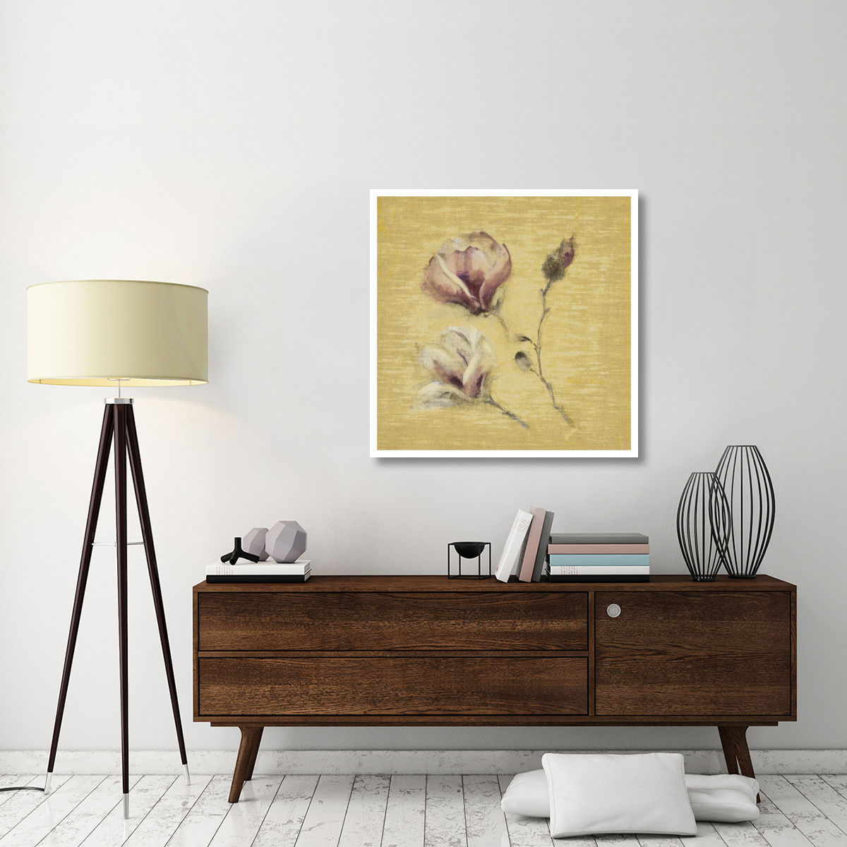 Magnolia Blossom on Gold -Paper Art-38&quotx38"