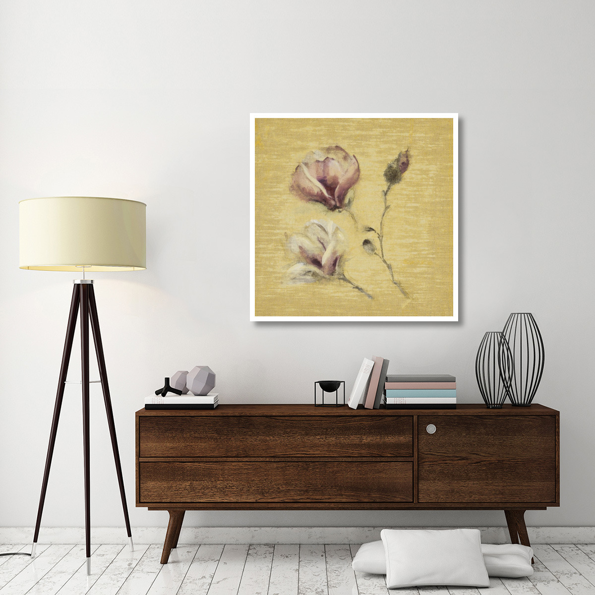 Magnolia Blossom on Gold -Paper Art-42&quotx42"