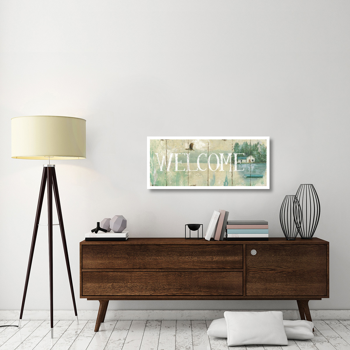 Waterside Lodge III -Paper Art-42&quotx18"