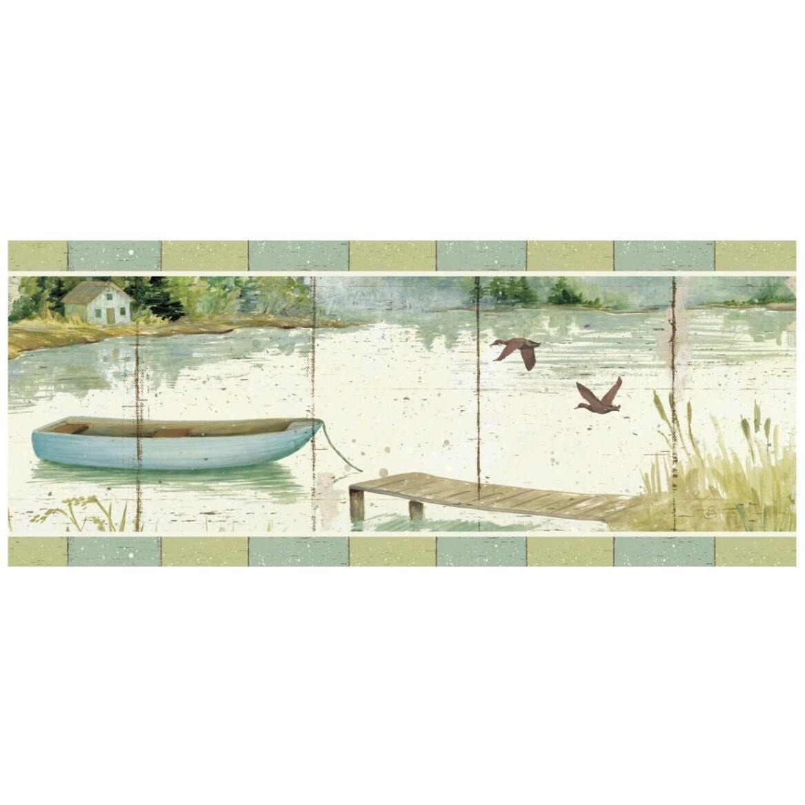 Lakeside Dock -Paper Art-42&quotx18"
