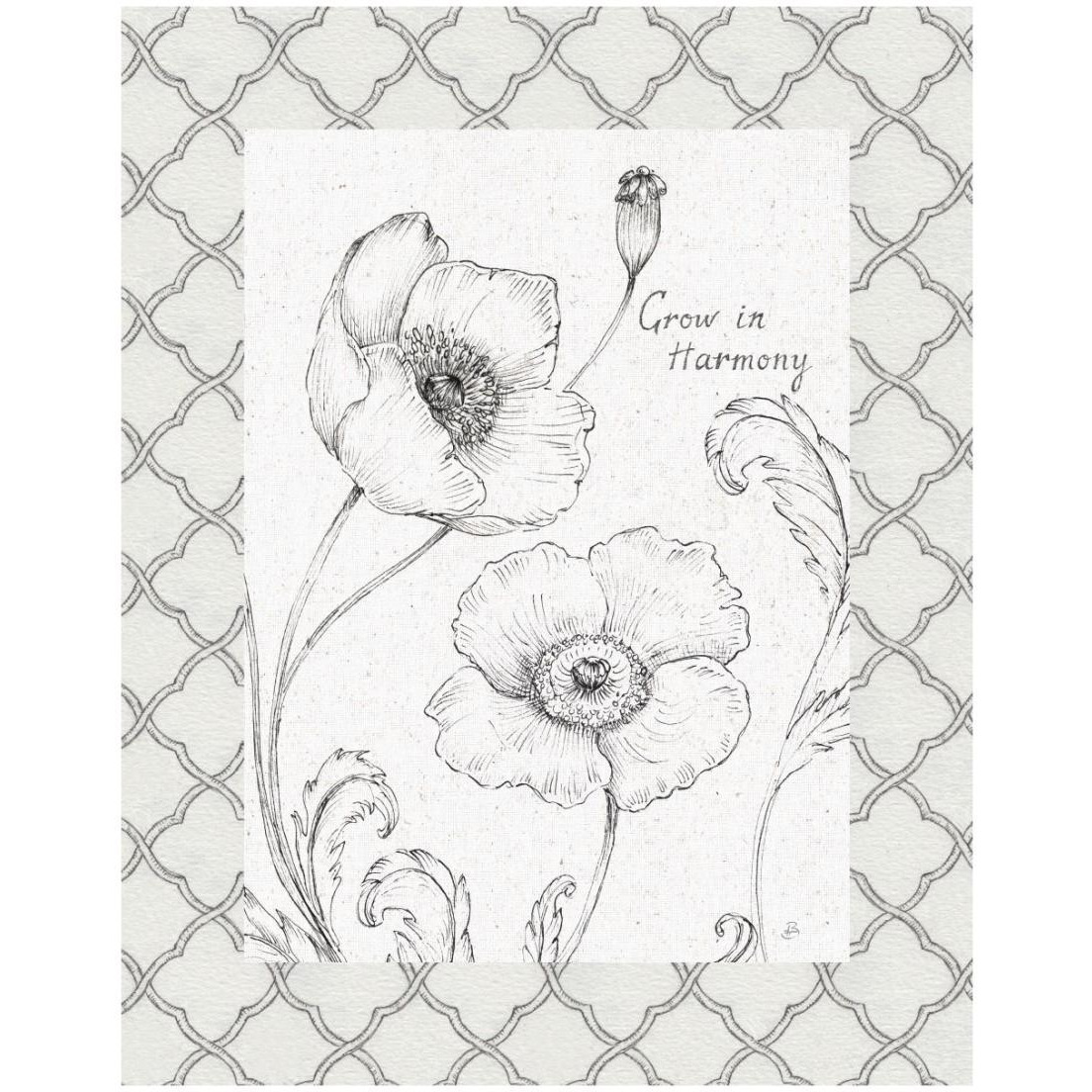 Blossom Sketches Words I Border -Paper Art-18&quotx22"