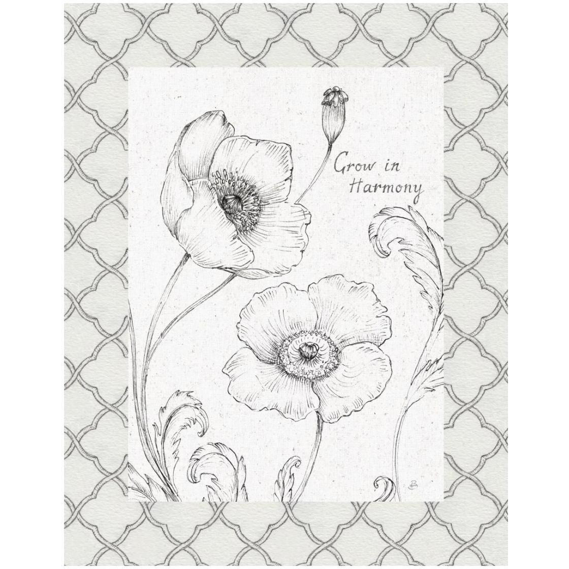 Blossom Sketches Words I Border -Paper Art-22&quotx26"