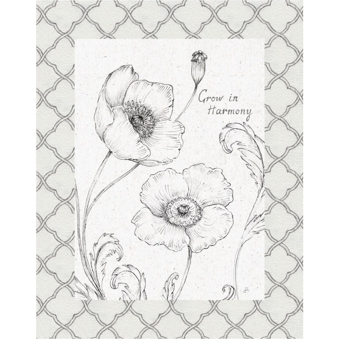 Blossom Sketches Words I Border -Paper Art-30&quotx37"