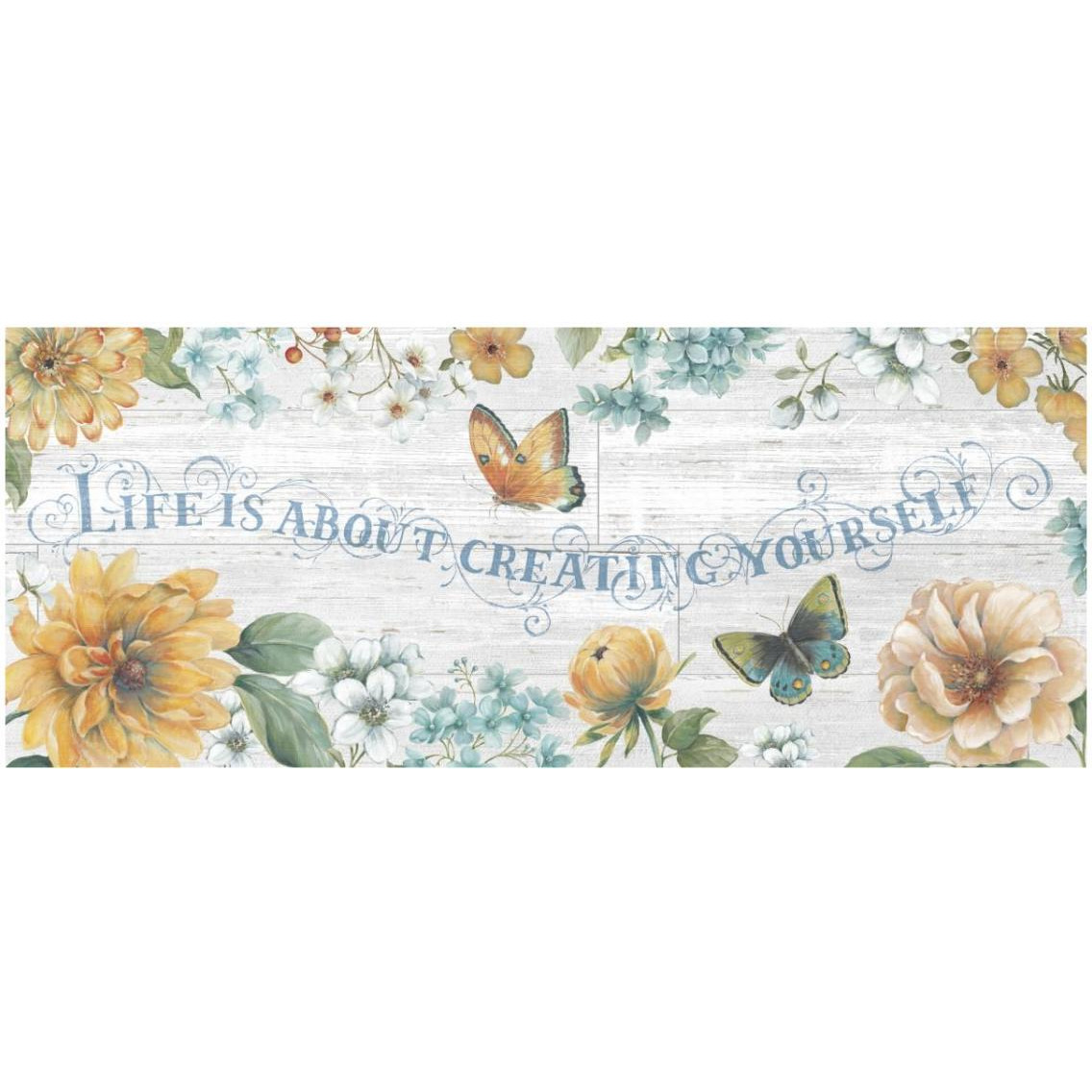 Butterfly Bloom IV on Wood Gray -Paper Art-32&quotx14"
