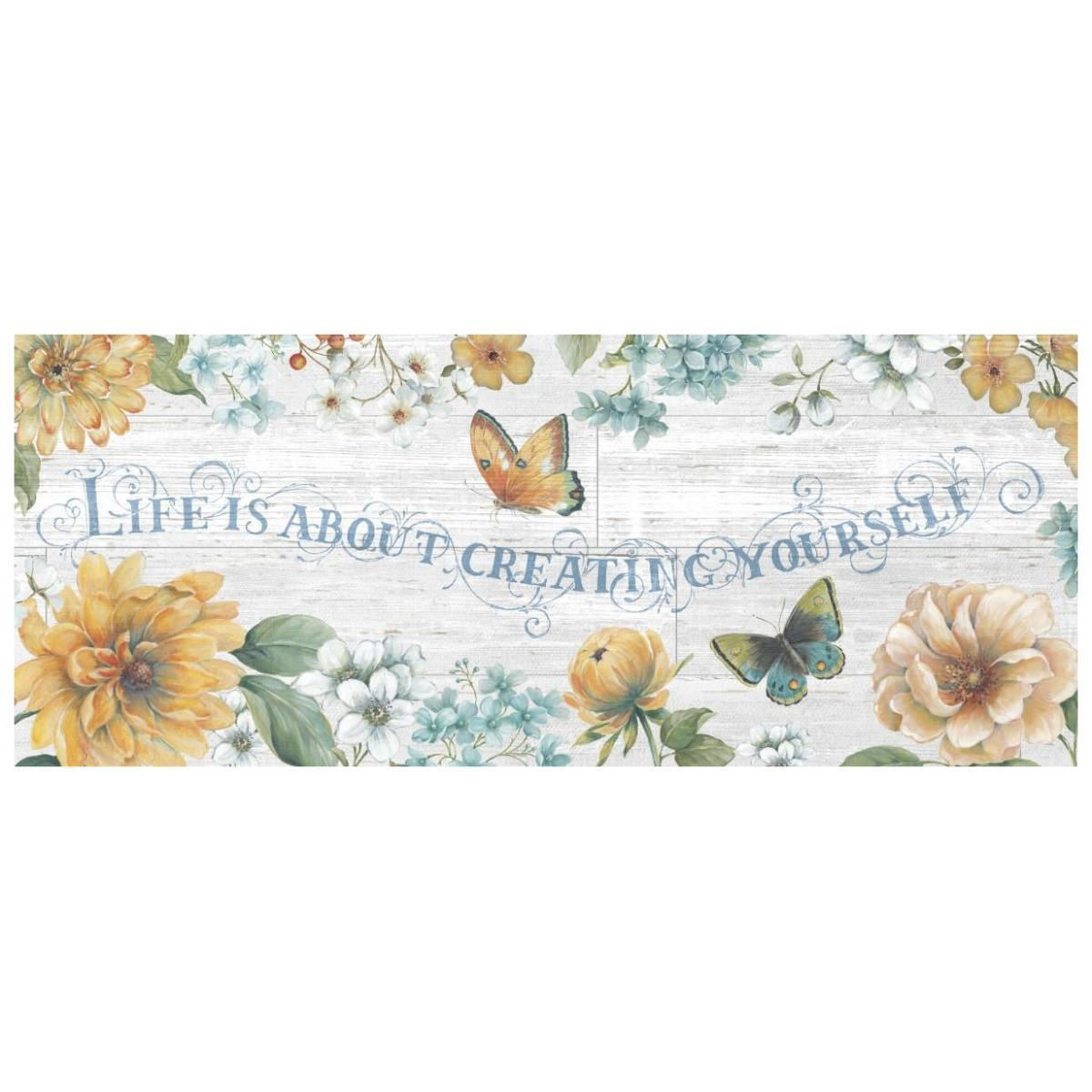 Butterfly Bloom IV on Wood Gray -Paper Art-77&quotx32"