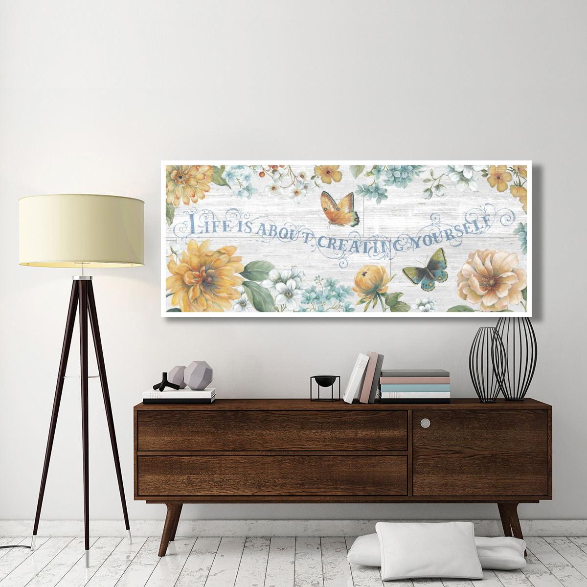Butterfly Bloom IV on Wood Gray -Paper Art-77&quotx32"