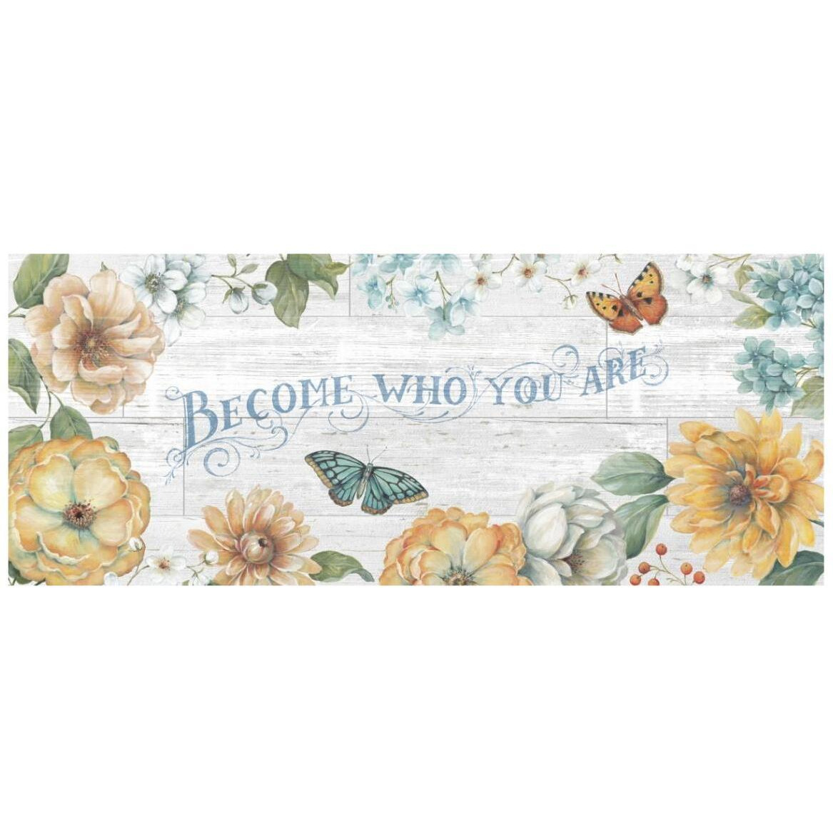 Butterfly Bloom V on Wood Gray -Paper Art-42&quotx18"