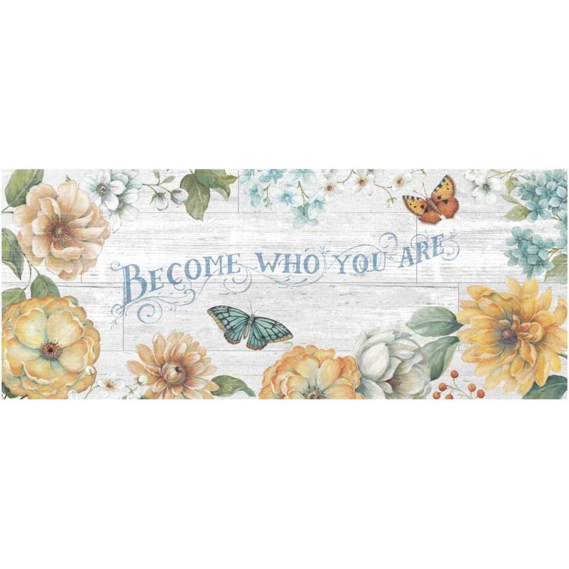 Butterfly Bloom V on Wood Gray -Paper Art-62&quotx26"