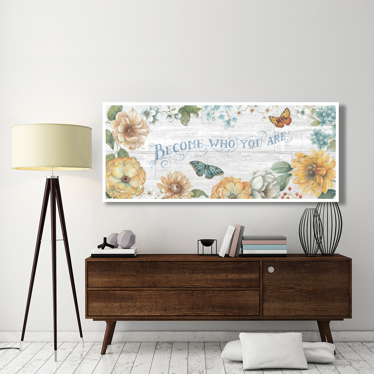 Butterfly Bloom V on Wood Gray -Paper Art-77&quotx32"