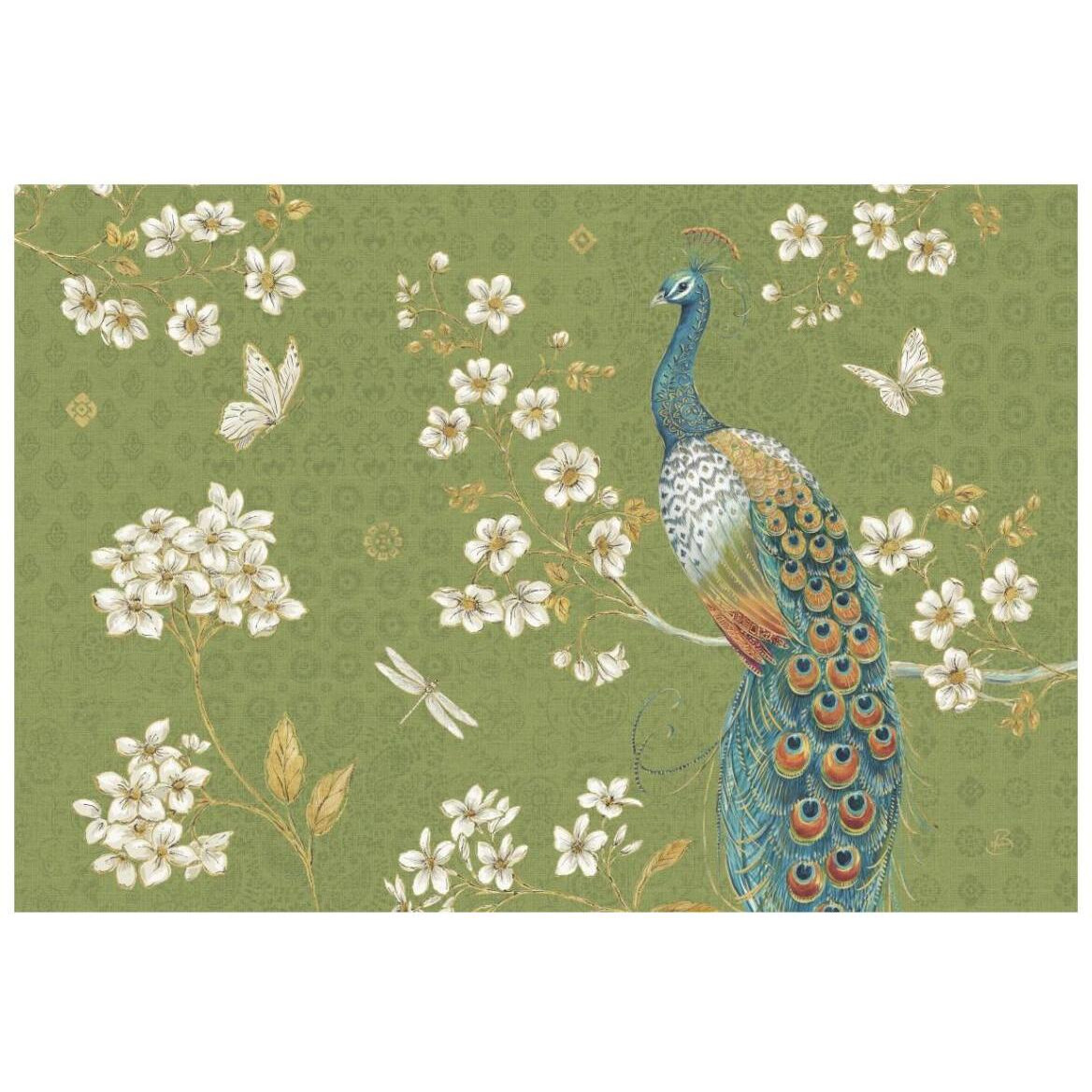 Ornate Peacock II -Paper Art-20&quotx14"