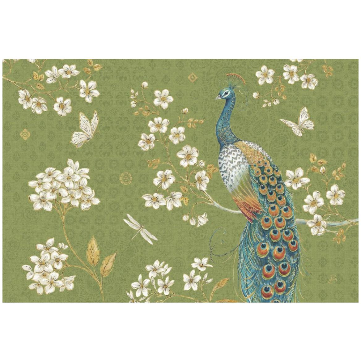 Ornate Peacock II -Paper Art-50&quotx34"