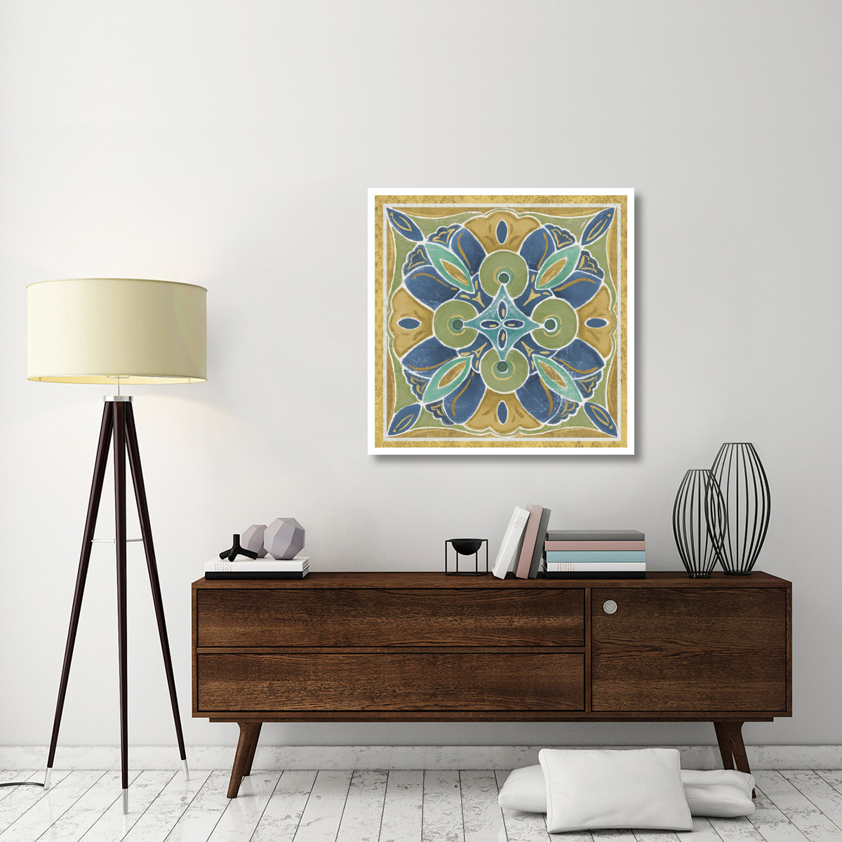 Free Bird Mexican Tiles I -Paper Art-38&quotx38"