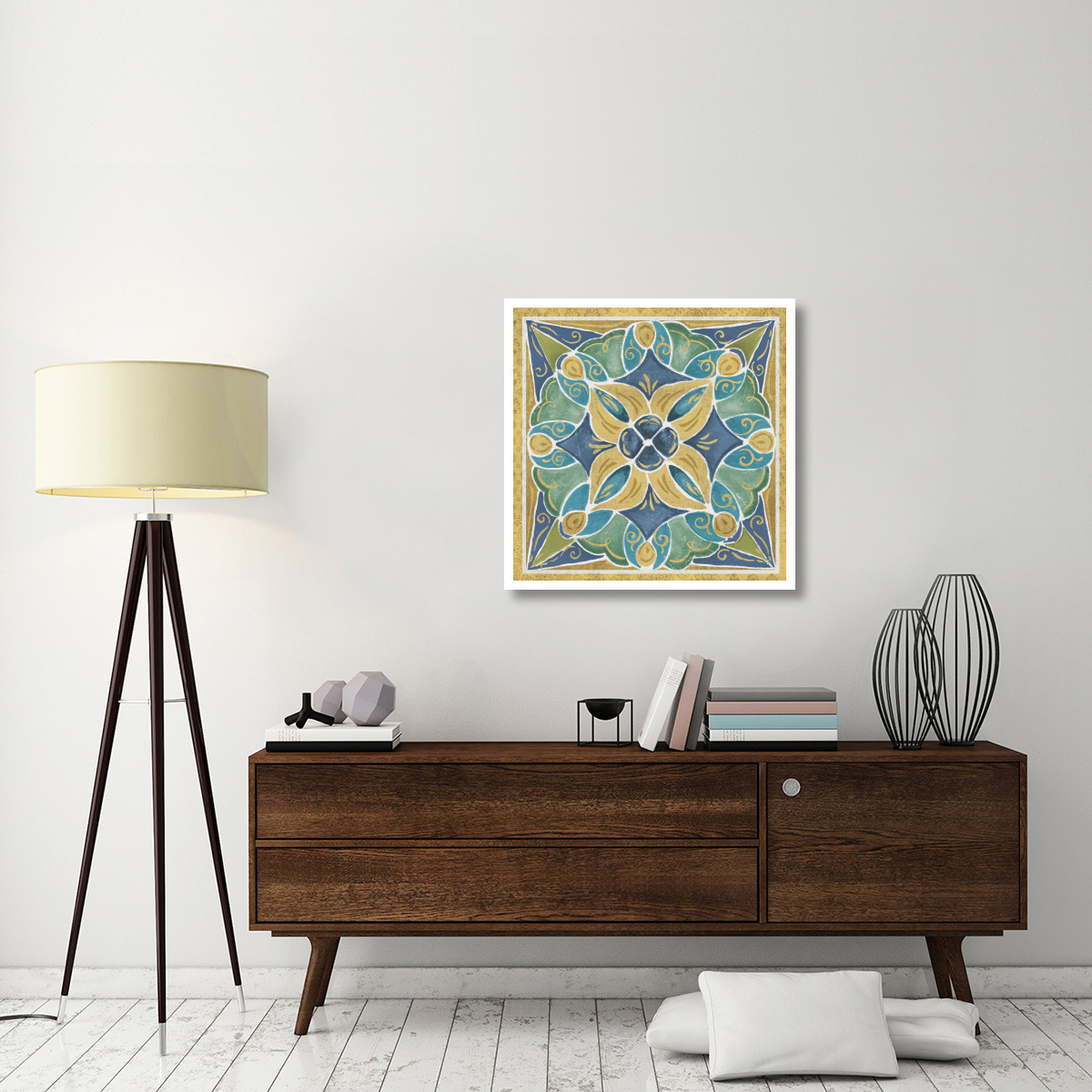 Free Bird Mexican Tiles II -Paper Art-32&quotx32"