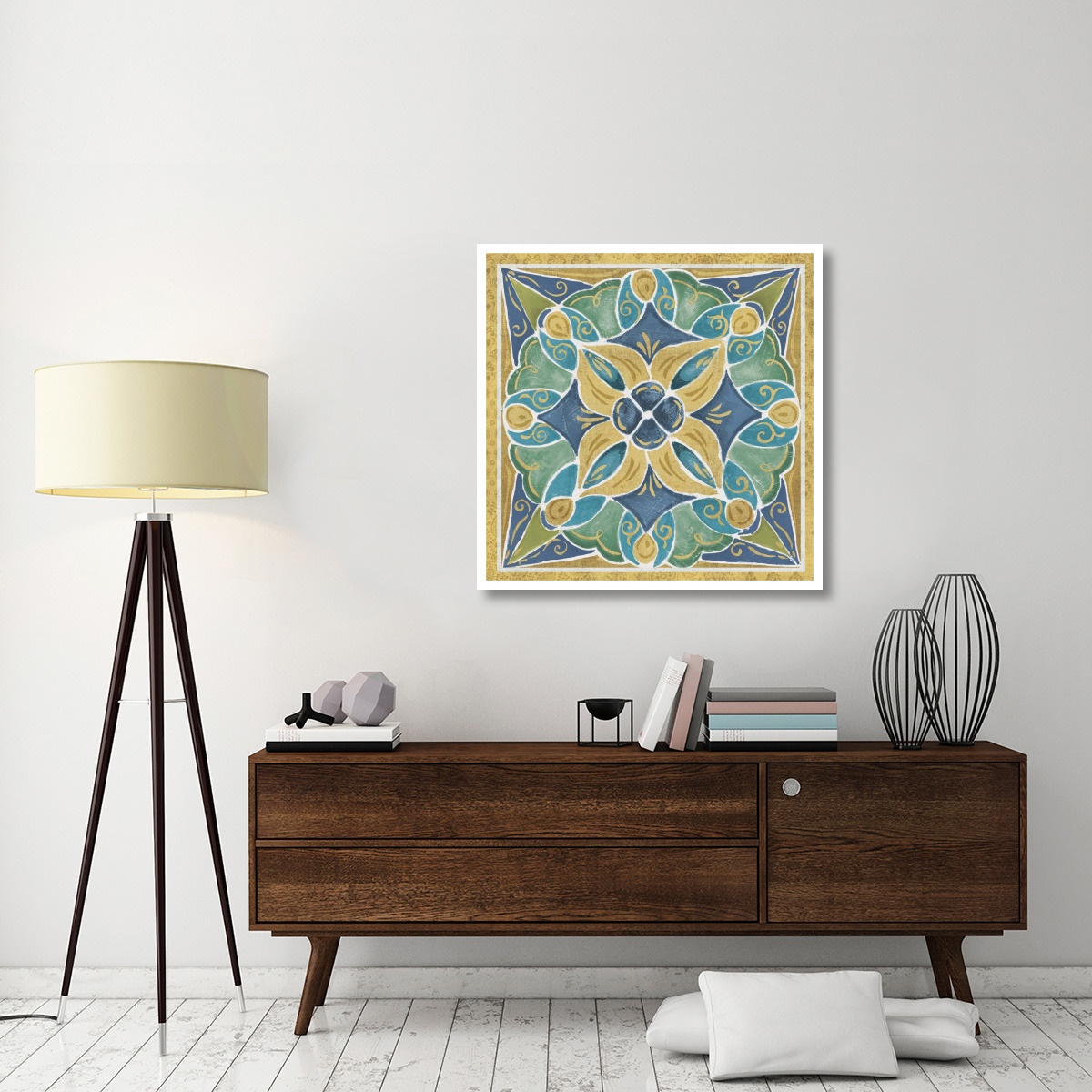 Free Bird Mexican Tiles II -Paper Art-38&quotx38"