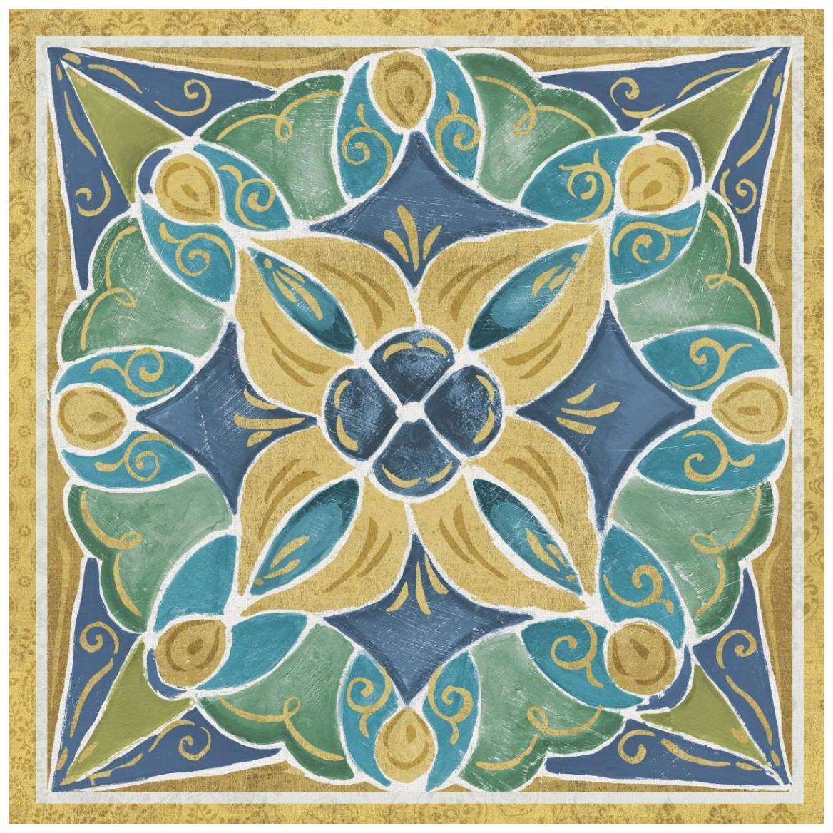 Free Bird Mexican Tiles II -Paper Art-42&quotx42"