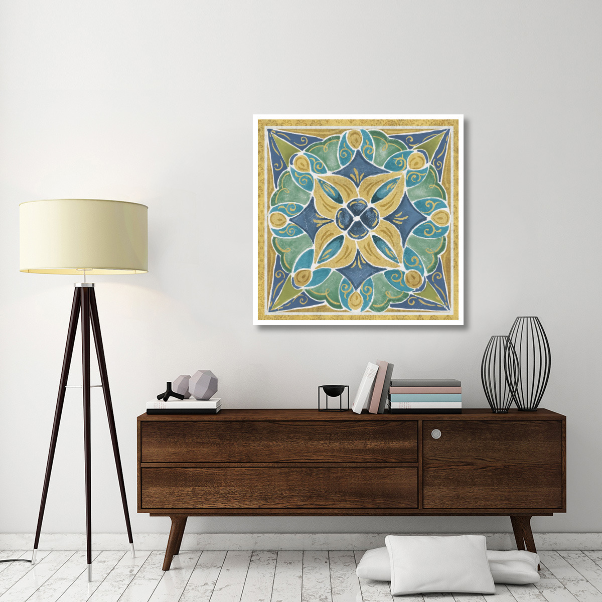 Free Bird Mexican Tiles II -Paper Art-42&quotx42"