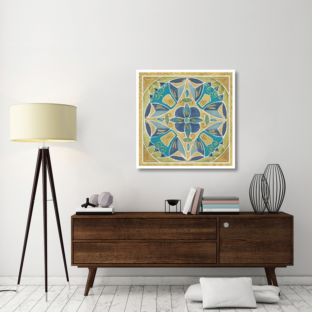 Free Bird Mexican Tiles III -Paper Art-38&quotx38"