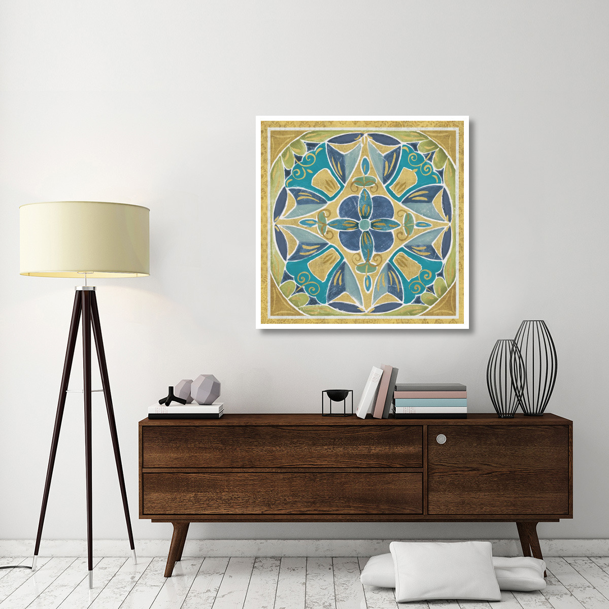 Free Bird Mexican Tiles III -Paper Art-42&quotx42"