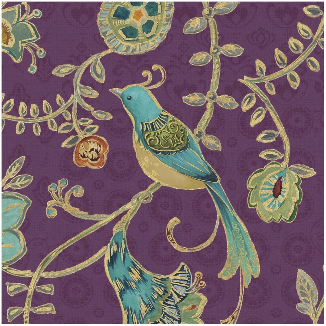 Bohemian Wings VI Aubergine -Paper Art-32&quotx32"