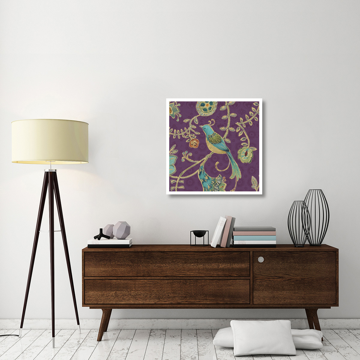 Bohemian Wings VI Aubergine -Paper Art-32&quotx32"