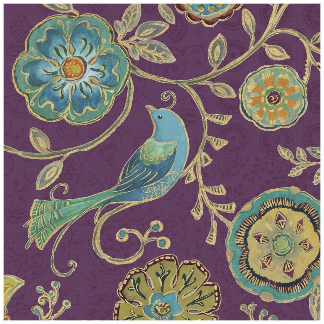 Bohemian Wings VII Aubergine -Paper Art-20&quotx20"