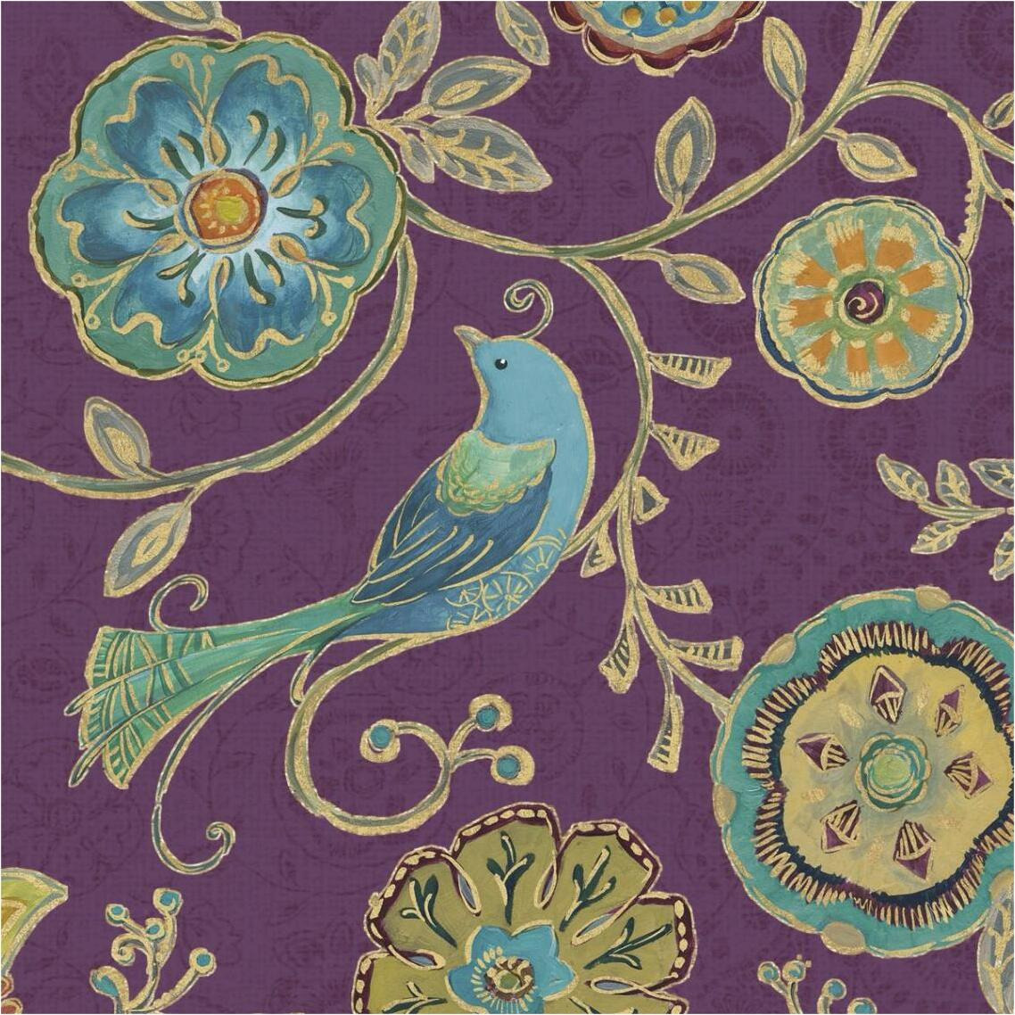 Bohemian Wings VII Aubergine -Paper Art-38&quotx38"